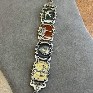 Silver and Multicolor Charm Bracelet